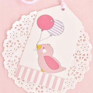Pink Bird Gift Tag - Bickiboo Designs