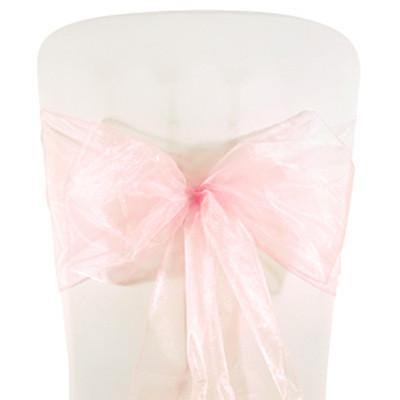 Pink Organza Chair Sashes (pack of 5) - Bickiboo Designs