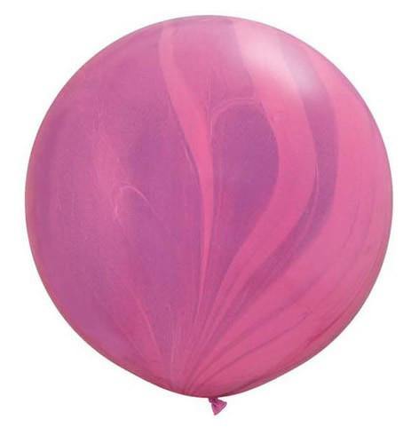 Giant Pink Violet Marble 76cm Balloon -UN-INFlATED - Bickiboo Designs