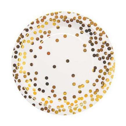 Gold Foil Confetti Party Plate -Set of 10 - Bickiboo Designs