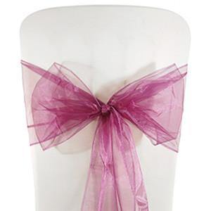 Purple Organza Chair Sashes (pack of 5) - Bickiboo Designs