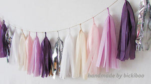 Tissue Paper Tassel Garland - Purple Dreams - Bickiboo Designs