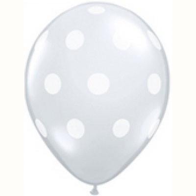 28cm (11") Big Polka Dots Diamond Clear & White Dots - Bickiboo Designs