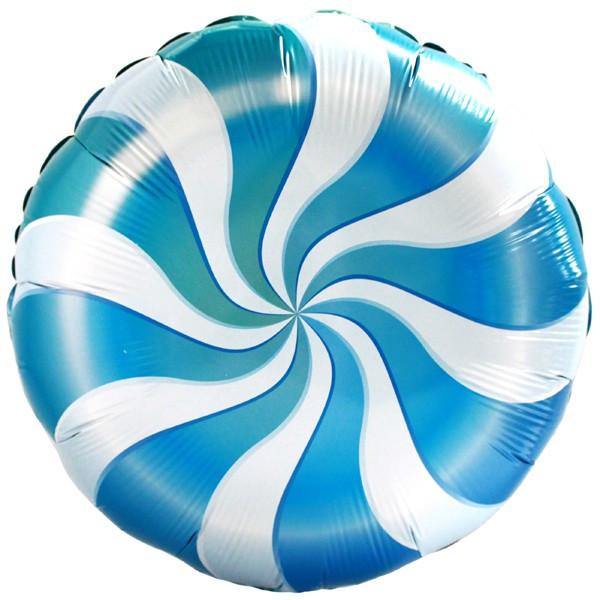 Blue Candy Swirl Foil Balloon -45cm - Bickiboo Designs