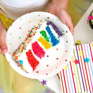 Rainbow Stars Dessert Party Plates (10 pack) - Bickiboo Designs