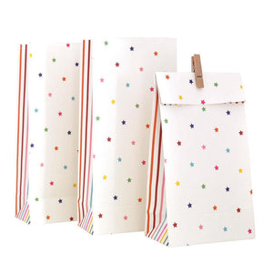 Rainbow Stripes & Stars Party Bag - 10 Pack - Bickiboo Designs