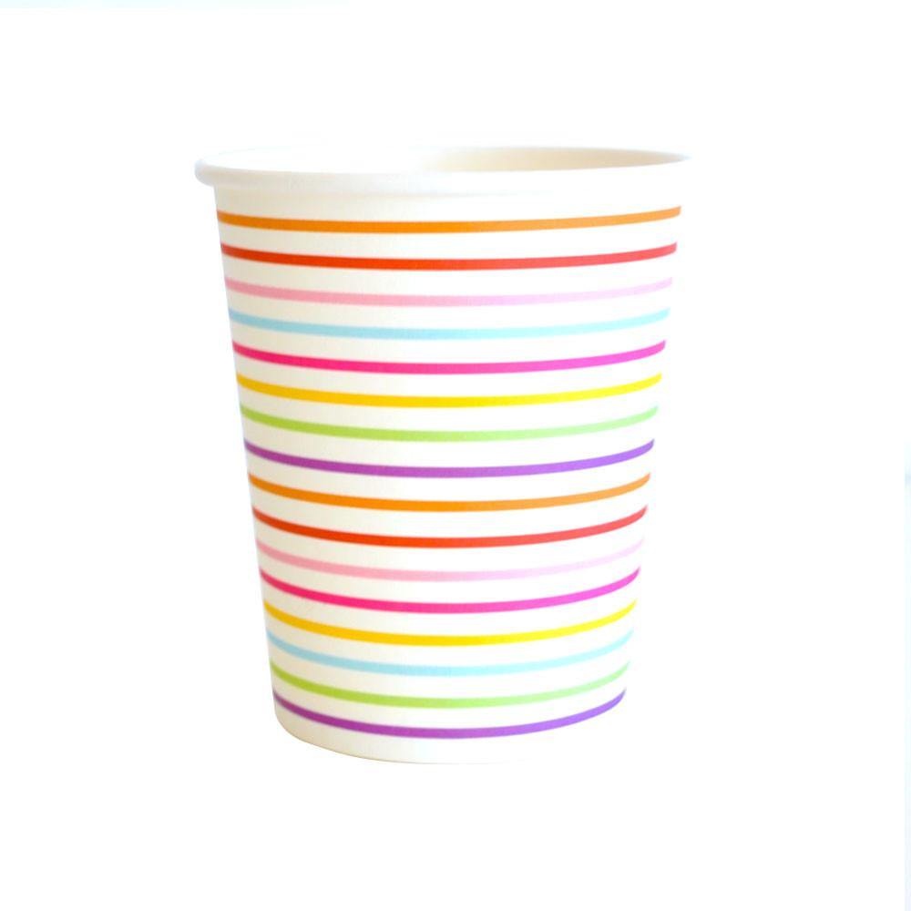 Rainbow Stripe Party Cups - Bickiboo Designs