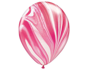 Red & White Marble 28cm Balloons  (5pack) - Bickiboo Designs
