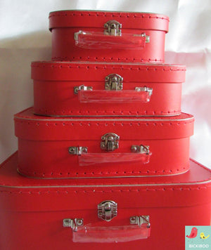 Red Mini Euro Suitcases set of 4 - Bickiboo Designs
