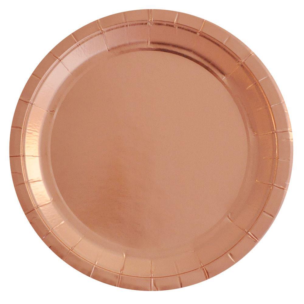 Rose Gold Foil Large Party Plates (10 pack) - Bickiboo Designs