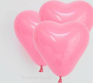 Rose Pink Mini Heart Balloons - 15cm (4 pack) - Bickiboo Designs