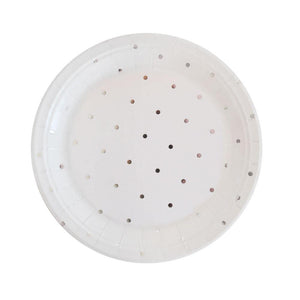 Silver Spots Dessert Party Plates (10 pack) - Bickiboo Designs