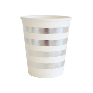 Silver Foil Stripe Party Cup - Bickiboo Designs