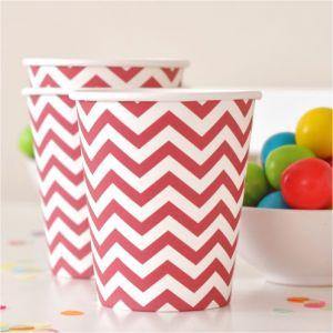 Chevron Red Party Cup - Bickiboo Designs