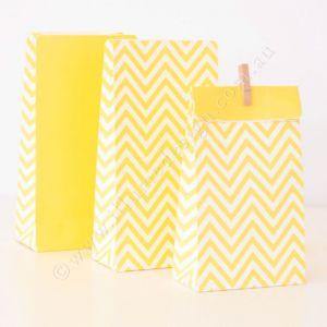 Chevron Yellow Party Bag - Bickiboo Designs