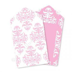 Damask Pink Gift Tag - Pack of 12 - Bickiboo Designs