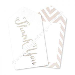 Chevron Silver Thank You Gift Tag - Pack of 12 - Bickiboo Designs