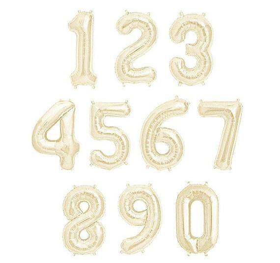 Giant White Gold Foil Number Balloon 100 cm - Bickiboo Designs