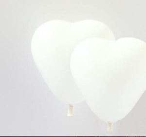 White Mini Heart Balloons - 15cm (4 pack) - Bickiboo Designs