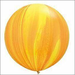 Yellow Orange Marble 76cm Balloon - UN-INFLATED - Bickiboo Designs