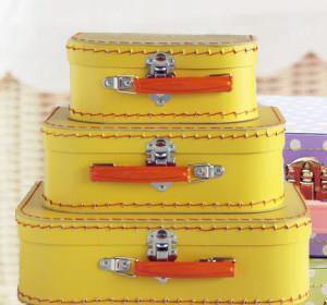 Yellow Euro Suitcases - Bickiboo Designs